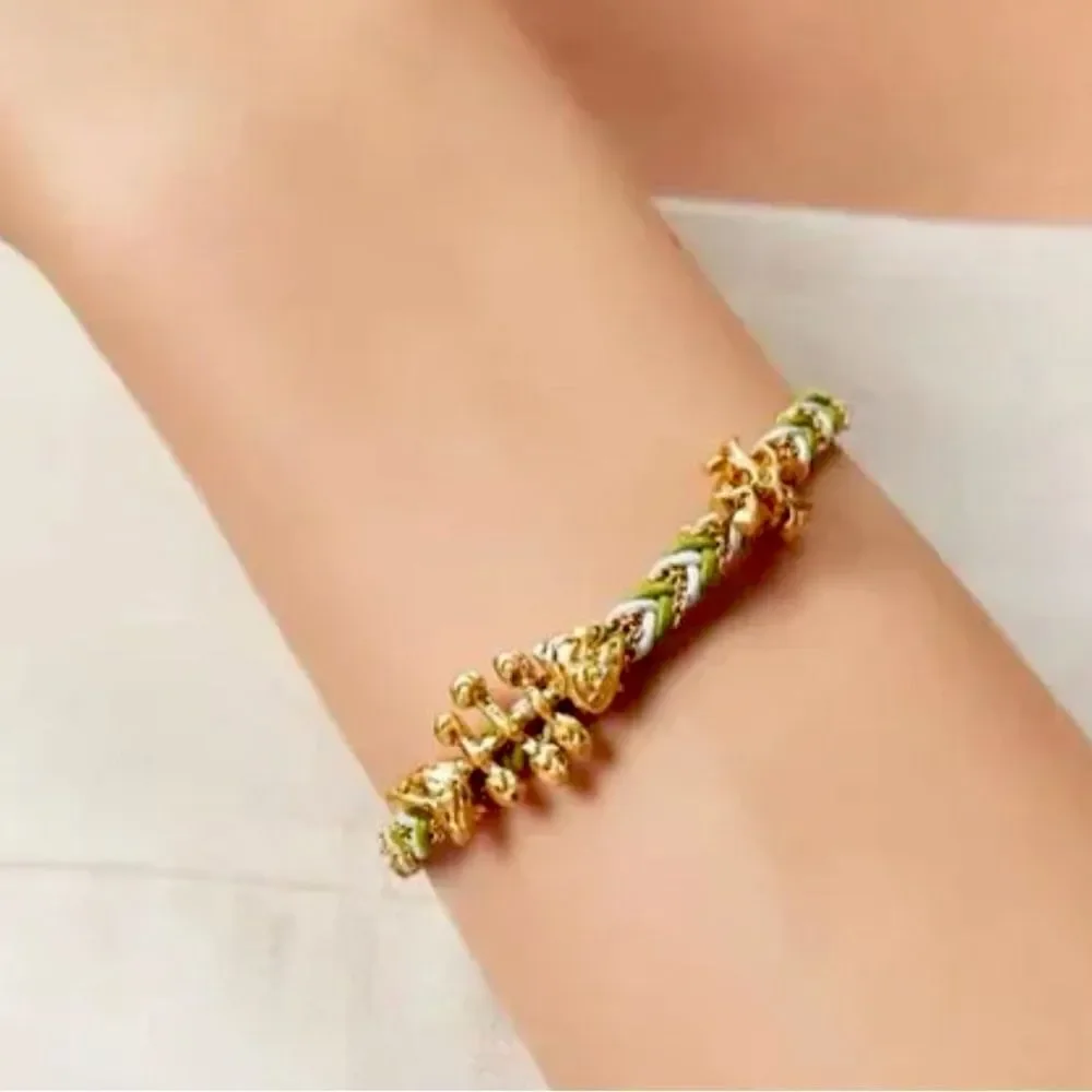 TORY BURCH BRAID CHARM BRACELET